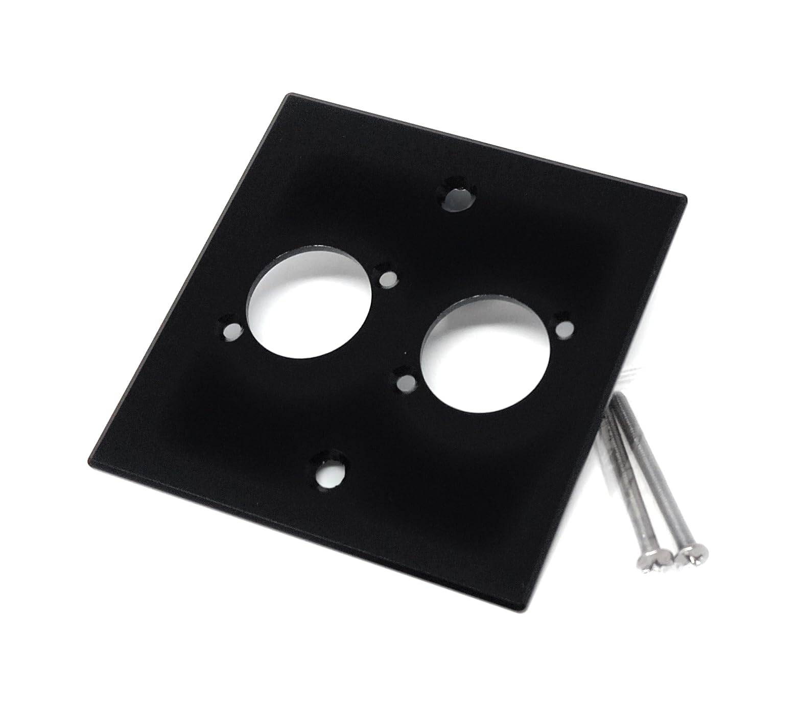Brushed Aluminium Wall Plate, 86x86mm, D-Series Hole, Compatible with Neutrik, HDMI, USB, RJ45, BNC, RCA, XLR Wall Faceplates