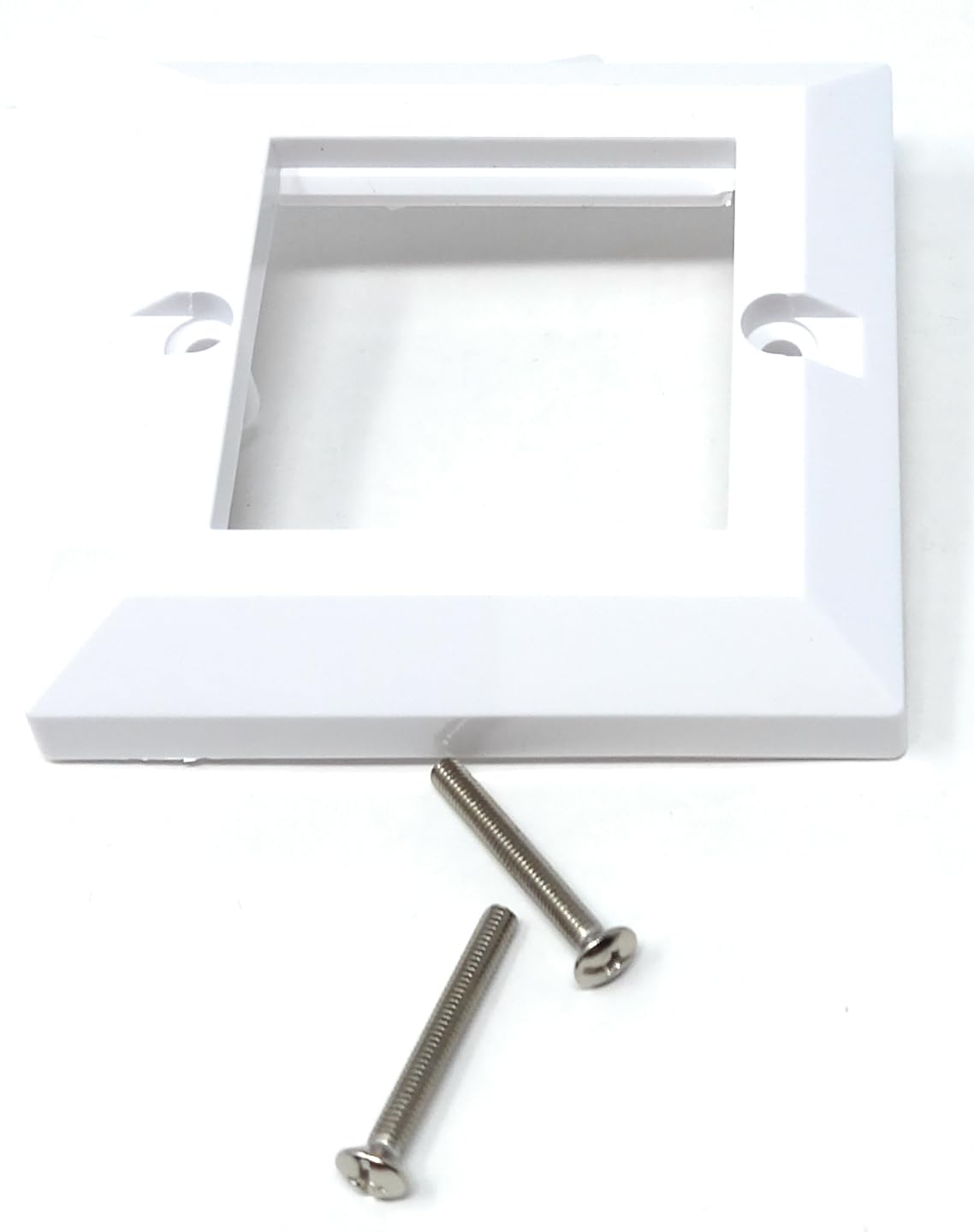 Single Gang White Wall Plate Faceplate Frame 85mm x 85mm for 2 x Euro Modules, Screws Included