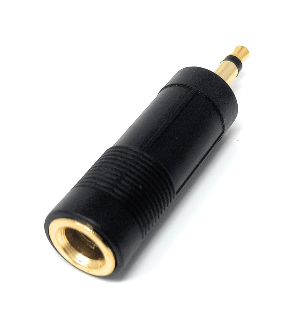 DRUT 6.35mm Mono Jack Socket to 3.5mm Mono Jack Plug Audio Cable Converter Adapter Gold Plated Contacts