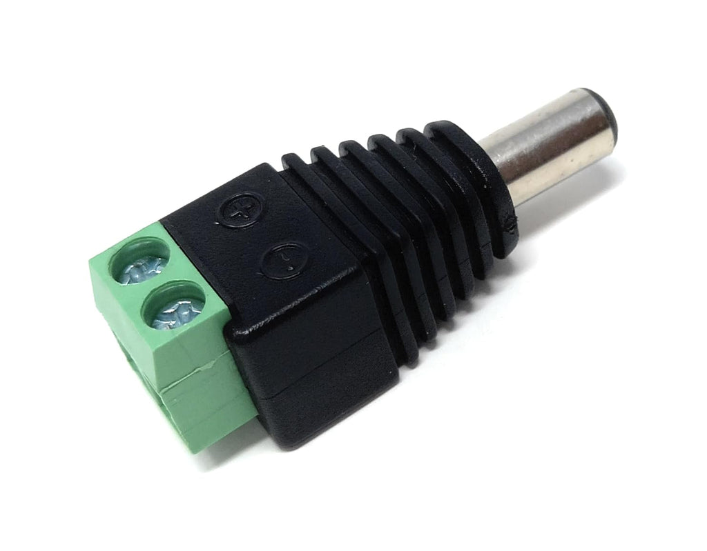 DRUT 5.5mm x 2.1mm DC Power Plug Male to Screw Terminals Adapter Compatible with CCTV Cameras, LED Lighting, Routers and Modems, Music Instruments