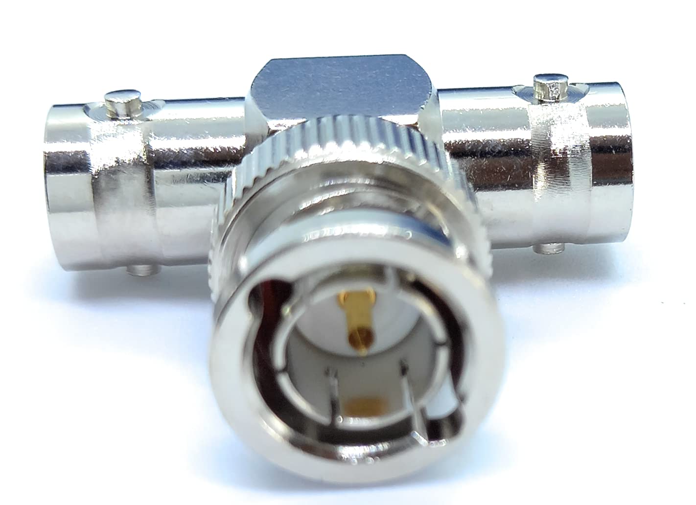BNC T Shape 3 Way BNC 1 Male to 2 Female RF Adapter Connector Coupler for CCTV Camera Video SDI/BNC Cable Joining Extension Coaxial