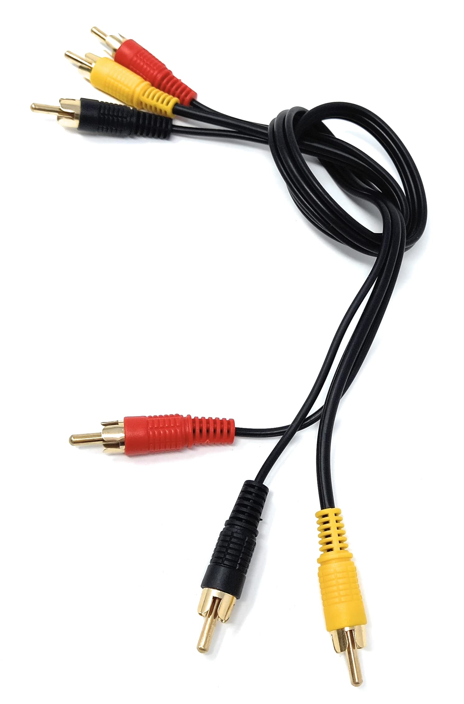 DRUT 3 RCA to 3 RCA Phono Male Plug Triple Jack Cable AV Audio Video Composite Lead
