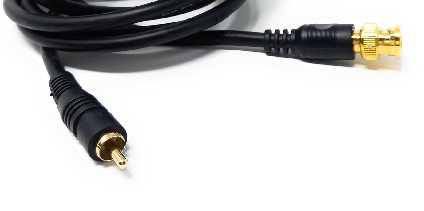 DRUT BNC to RCA Phono Plug CCTV Cameras Coax Male to Male 75R Video Cable Lead