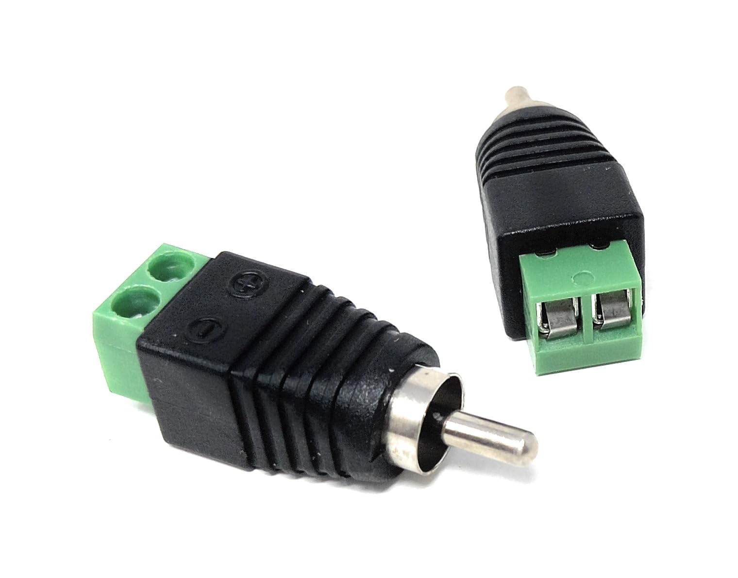 DRUT RCA Male Plug to Screw Terminal Adapter – Phono Audio/Video Connector for CCTV, AV, and Custom Wiring Projects