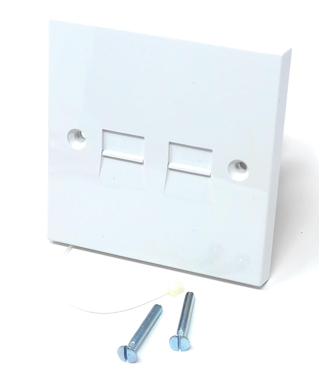 DRUT Twin BT Line Secondary Slave Extension Telephone Socket Faceplate 4/3A Type With IDC Connectors