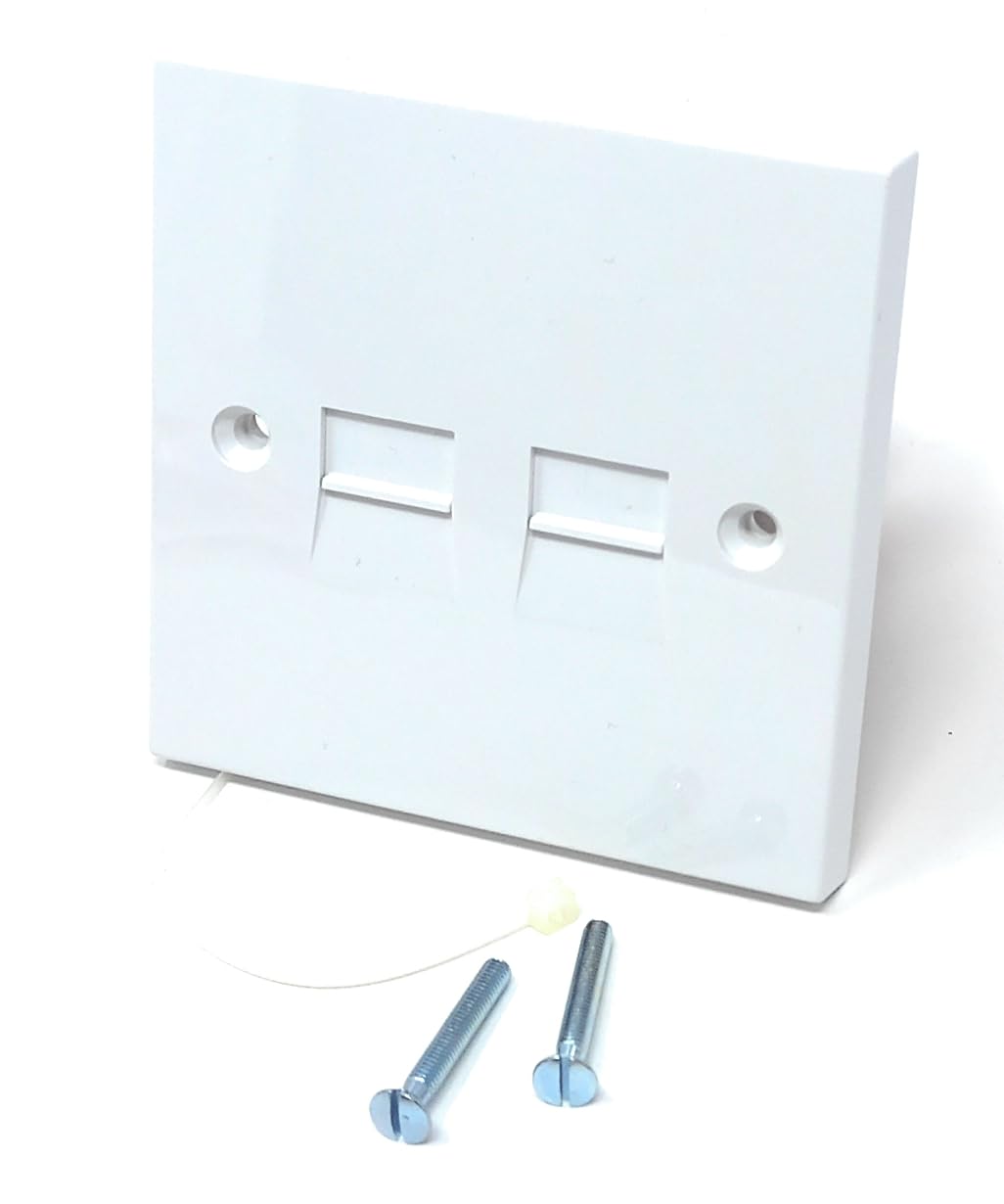 DRUT Twin BT Line Secondary Slave Extension Telephone Socket Faceplate 4/3A Type With IDC Connectors