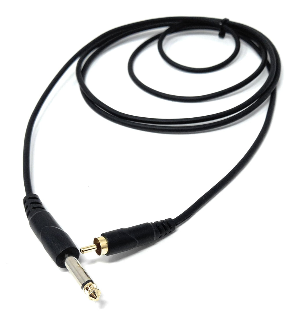 DRUT 6.35mm (1/4") Mono Jack Plug to RCA Phono Audio Cable – Signal Patch Lead for Mixers, Controllers, DJ & Audio Equipment