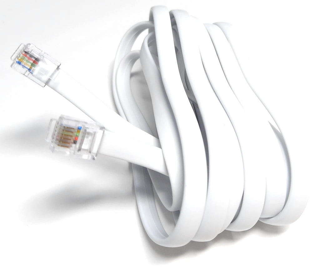 DRUT FLAT RJ12 to RJ12 6P6C Cable Lead Plug to Plug (RJ11 with 6 pin Wire)