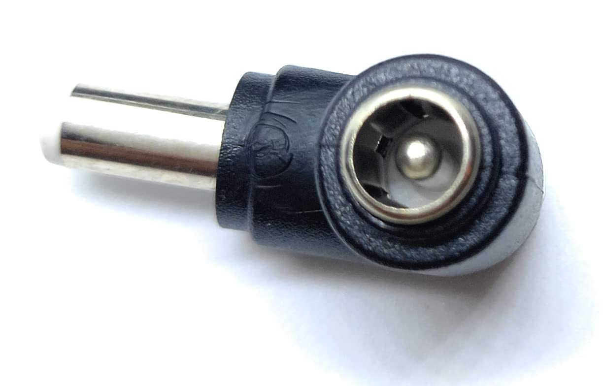 DRUT 5.5mm x 2.5mm Right Angle 90'' Female to Male Plug Adapter