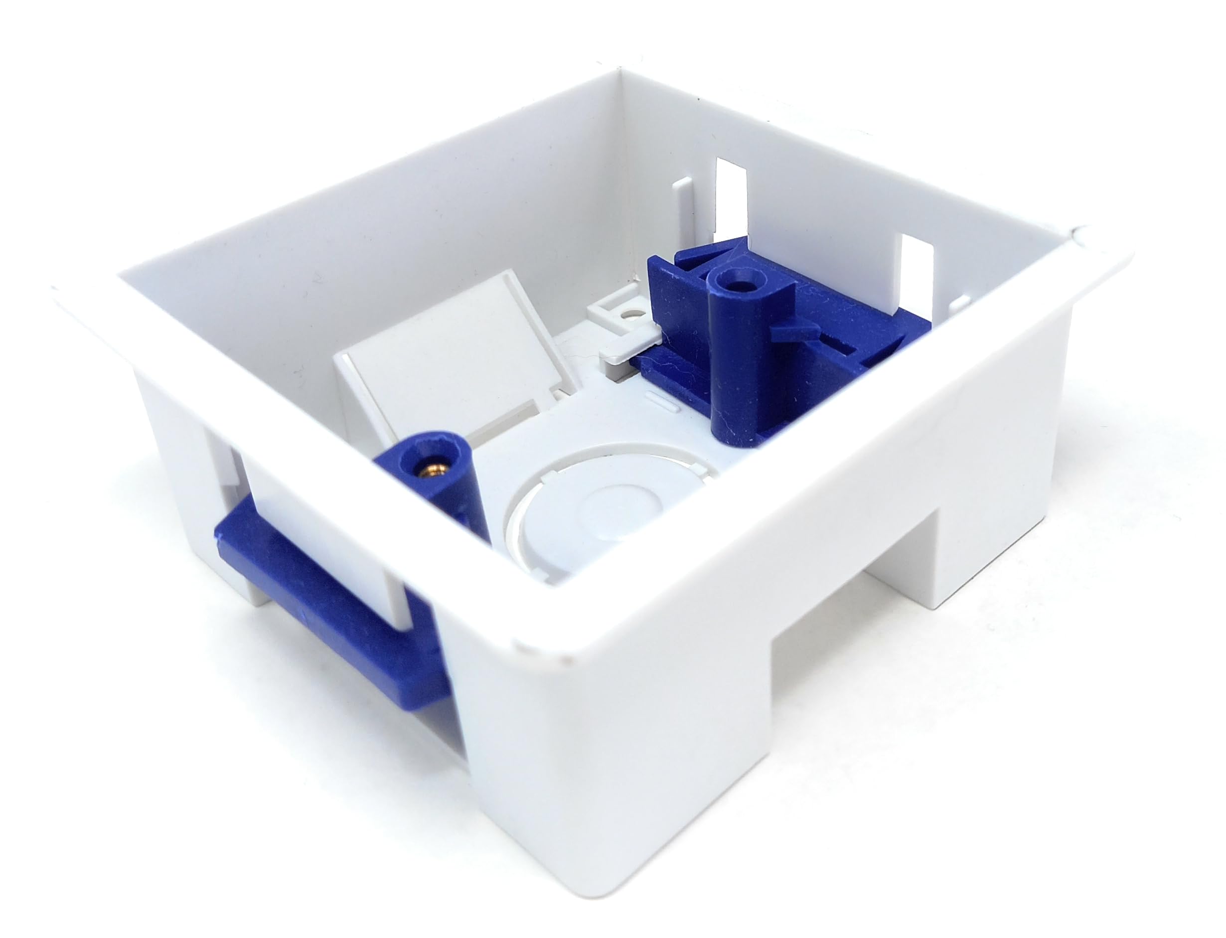 1 Gang Dry Lining Back Plasterboard Surface Pattress Box with Adjustable Lugs 35mm Deep, for Faceplate