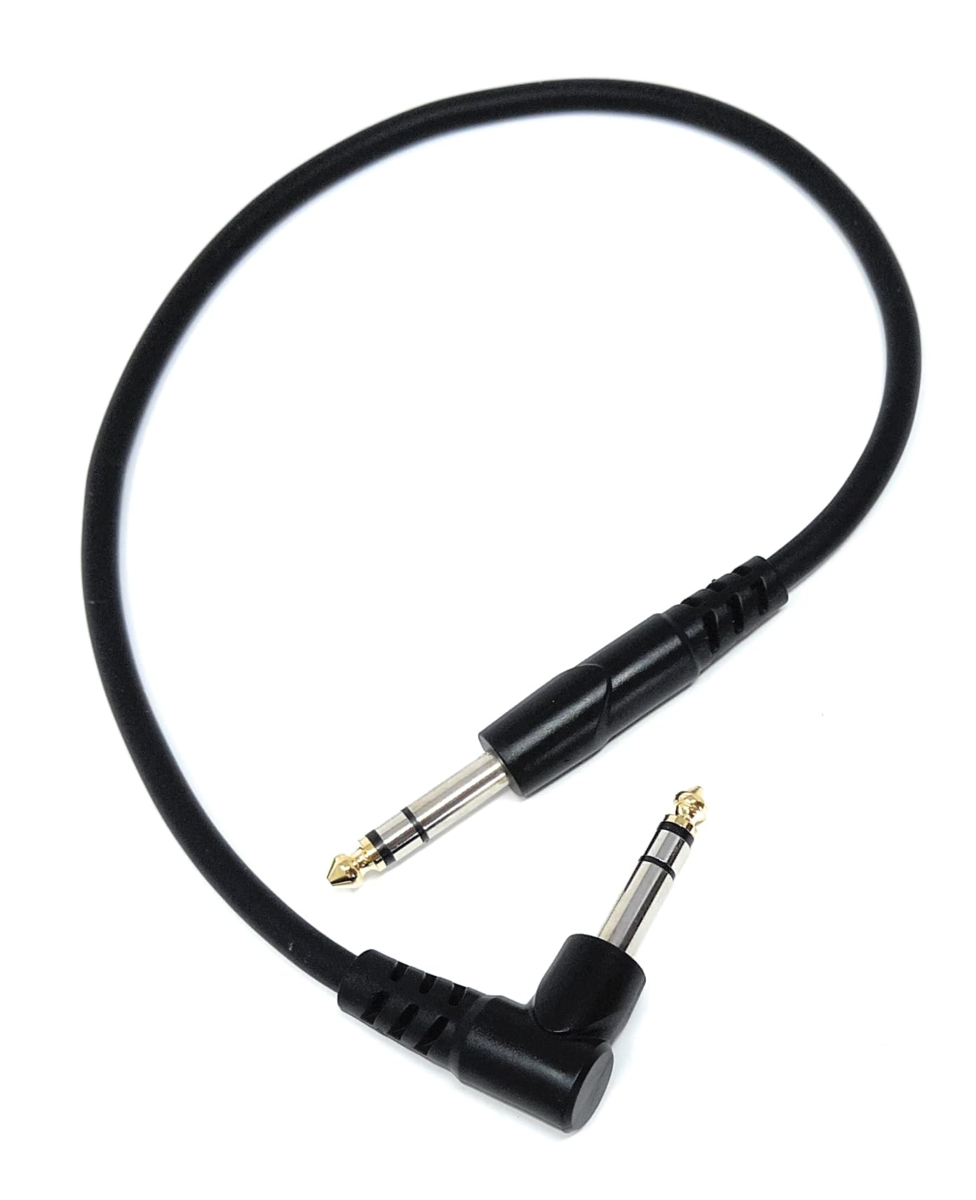 DRUT 6.35mm 1/4" Stereo TRS Male Jack to Right Angled Male Jack, Audio, Music Instrument, Flexible Cable Lead
