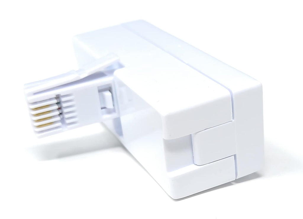 DRUT BT 1x BT Plug - 4x BT Sockets Telephone Splitter BT Phone Lines T Shaped Cable Adapter, White