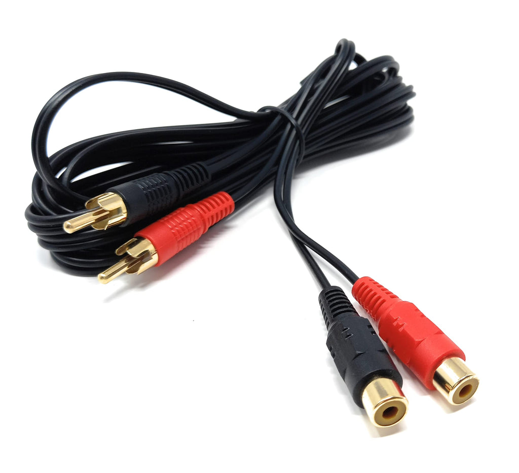 DRUT Twin 2 x RCA to RCA Phono Audio Extension Lead Male to Female Cable