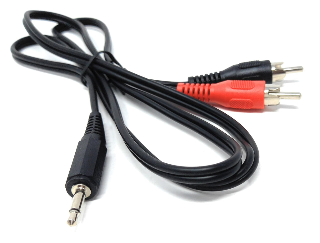 DRUT 3.5mm Mono Male Jack Plug to 2 x RCA Phono Red/Black Plugs Audio AUX Lead Cable