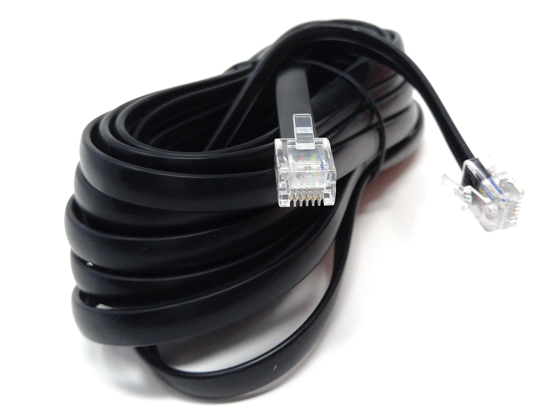 DRUT FLAT RJ12 to RJ12 6P6C Cable Lead Plug to Plug (RJ11 with 6 pin Wire)