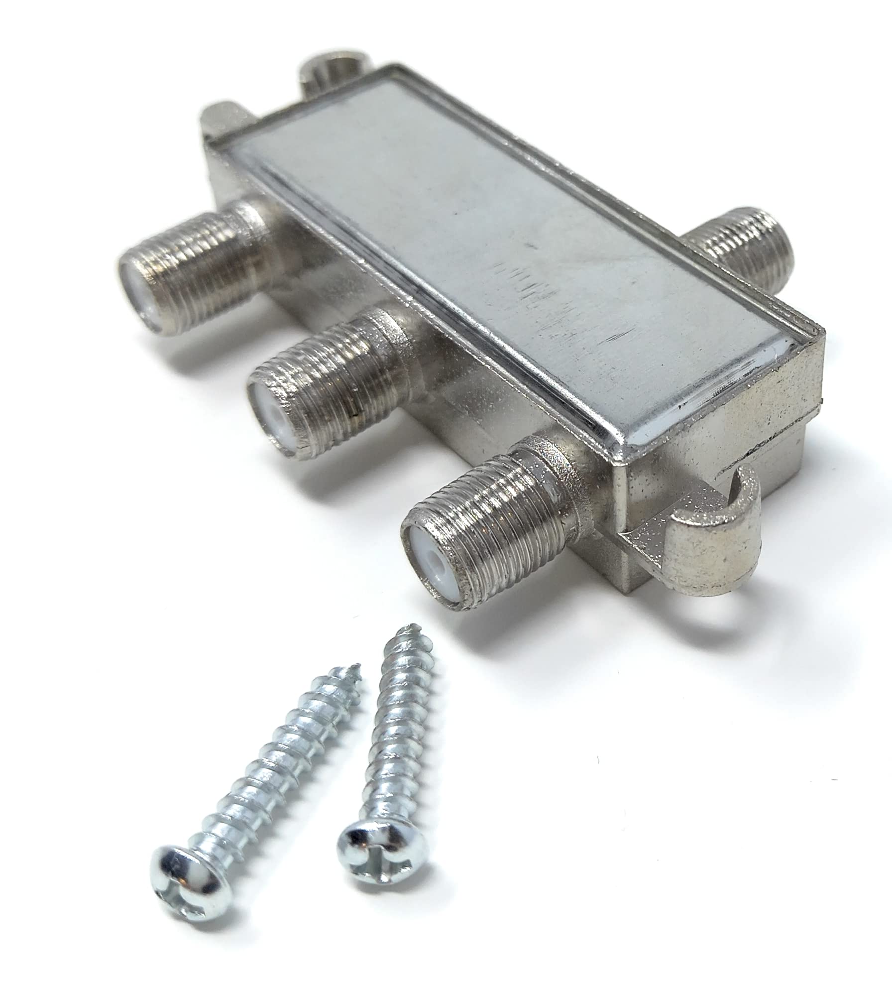 TV Splitter F-Type Screw-on Connectors RF Coaxial Cable Adapter, Passive Wideband Signal, 5-2500Mhz