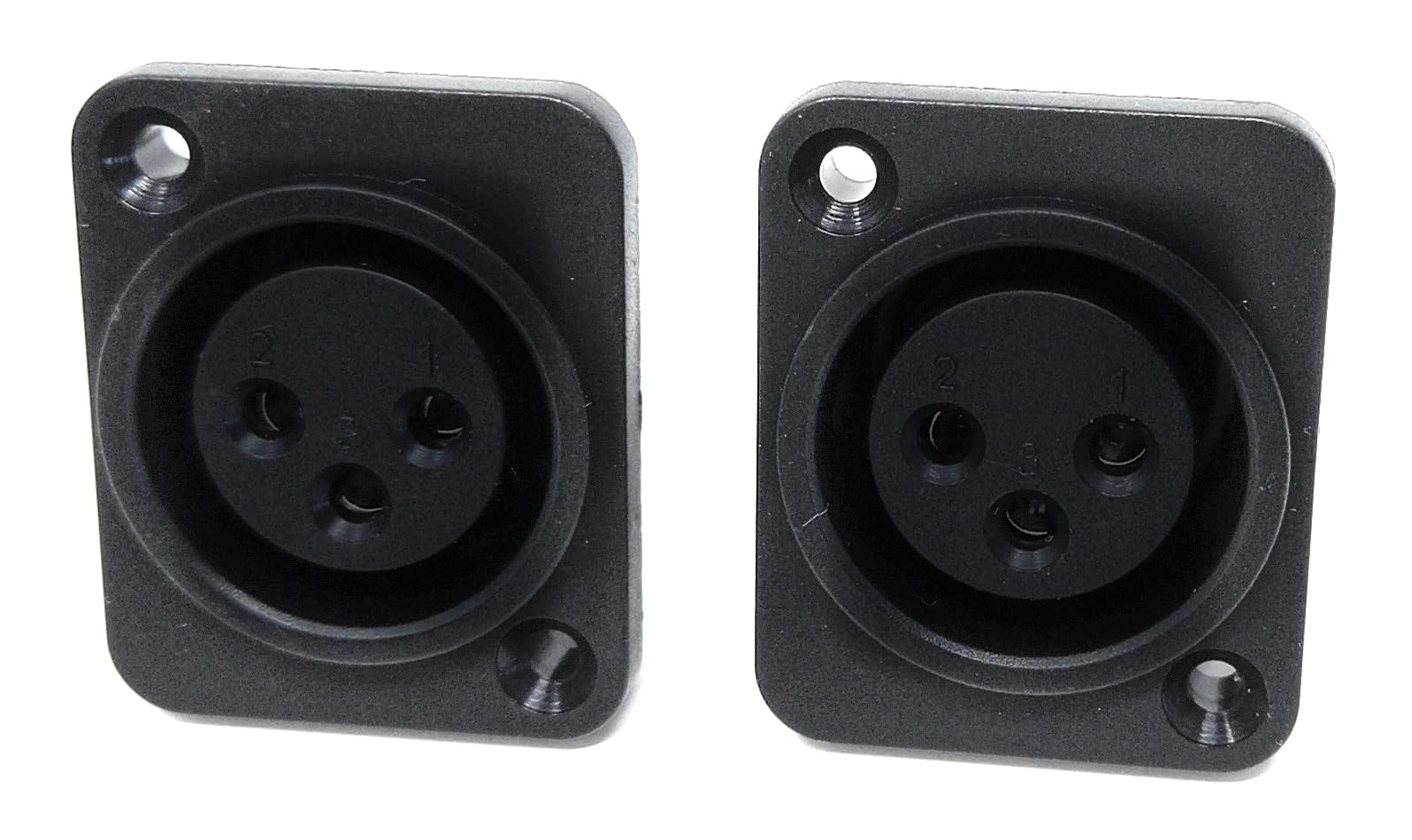 DRUT XLR 3 Pin Female Chassis Panel Mount Connector - D Series, Fits Standard D-Pattern Holes for Audio, Studio, PA Systems, Microphone, Music Instrument Cables