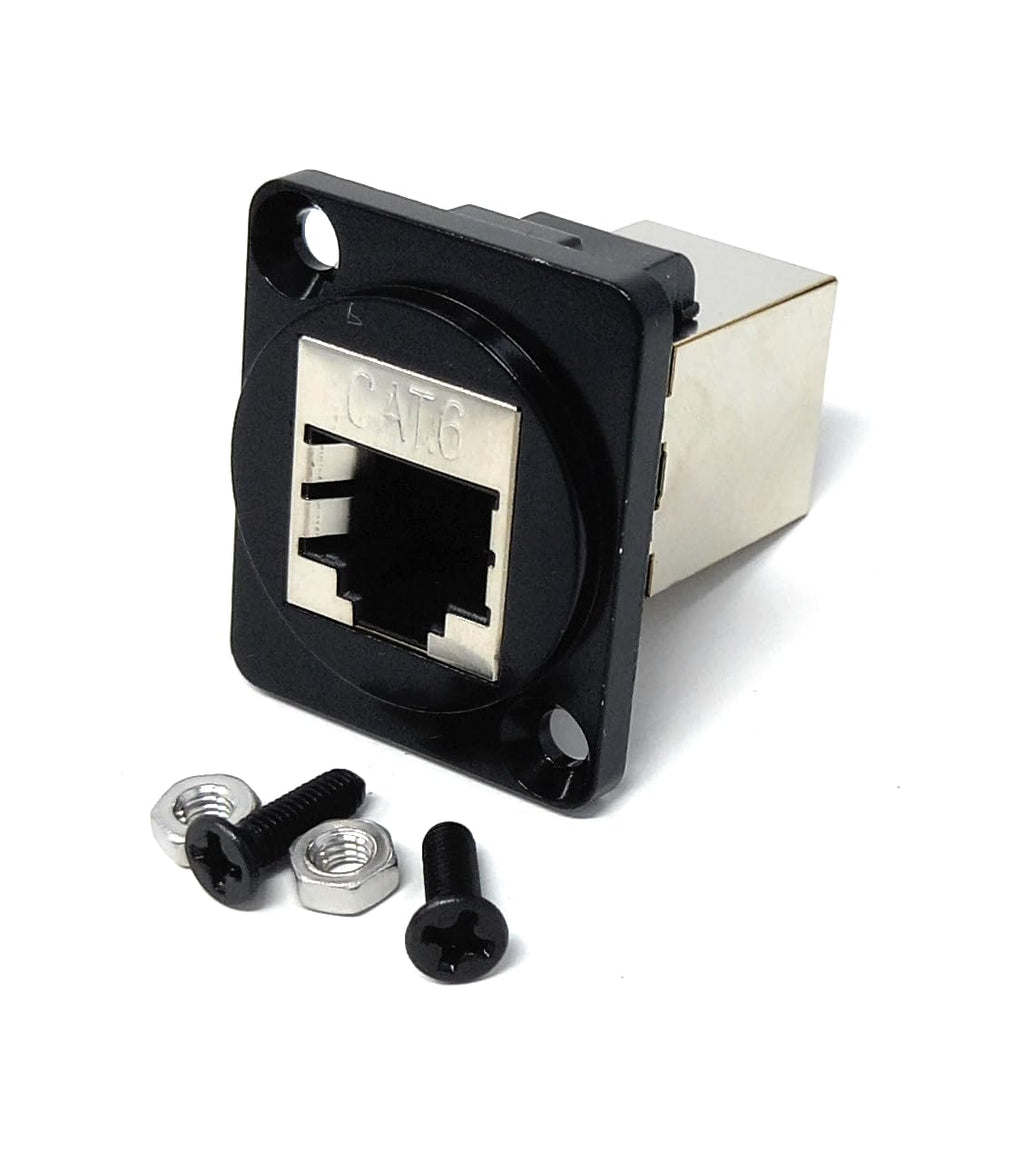 DRUT 1pcs. CAT6 RJ45 Panel Mount Socket – D-Series Type RJ45 Coupler, Female-to-Female LAN Network Bulkhead Pass-Through Adapter