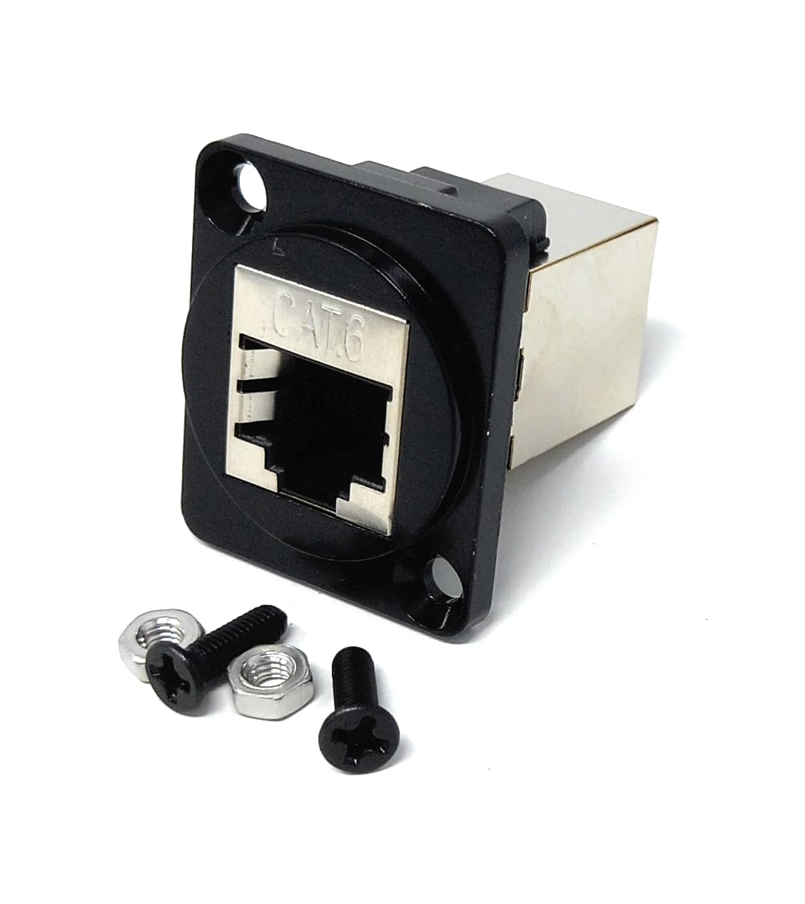DRUT 1pcs. CAT6 RJ45 Panel Mount Socket – D-Series Type RJ45 Coupler, Female-to-Female LAN Network Bulkhead Pass-Through Adapter