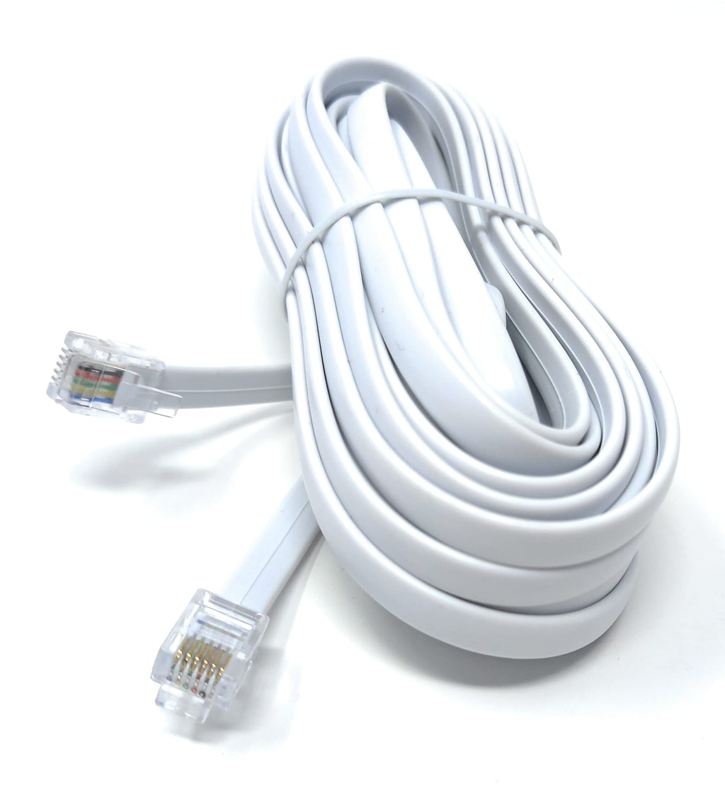 DRUT FLAT RJ12 to RJ12 6P6C Cable Lead Plug to Plug (RJ11 with 6 pin Wire)