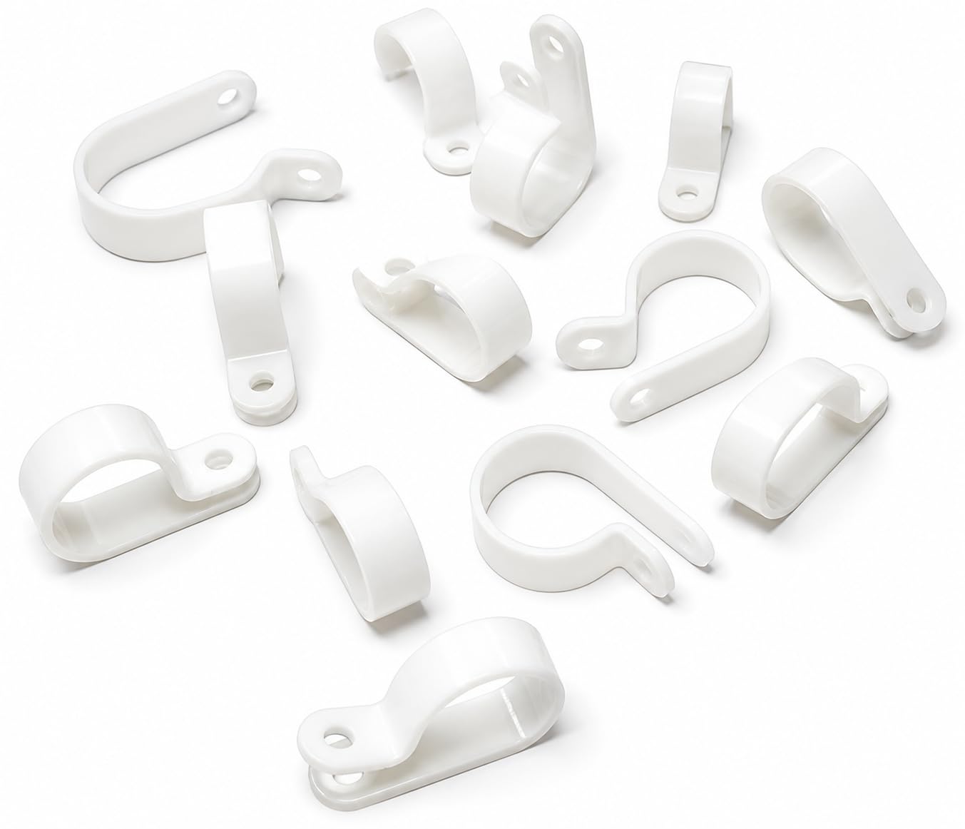 100pcs. P-Clips Plastic Nylon for Hose, Pipe, Cable, Wire, Tubing Wall Clamp Mount