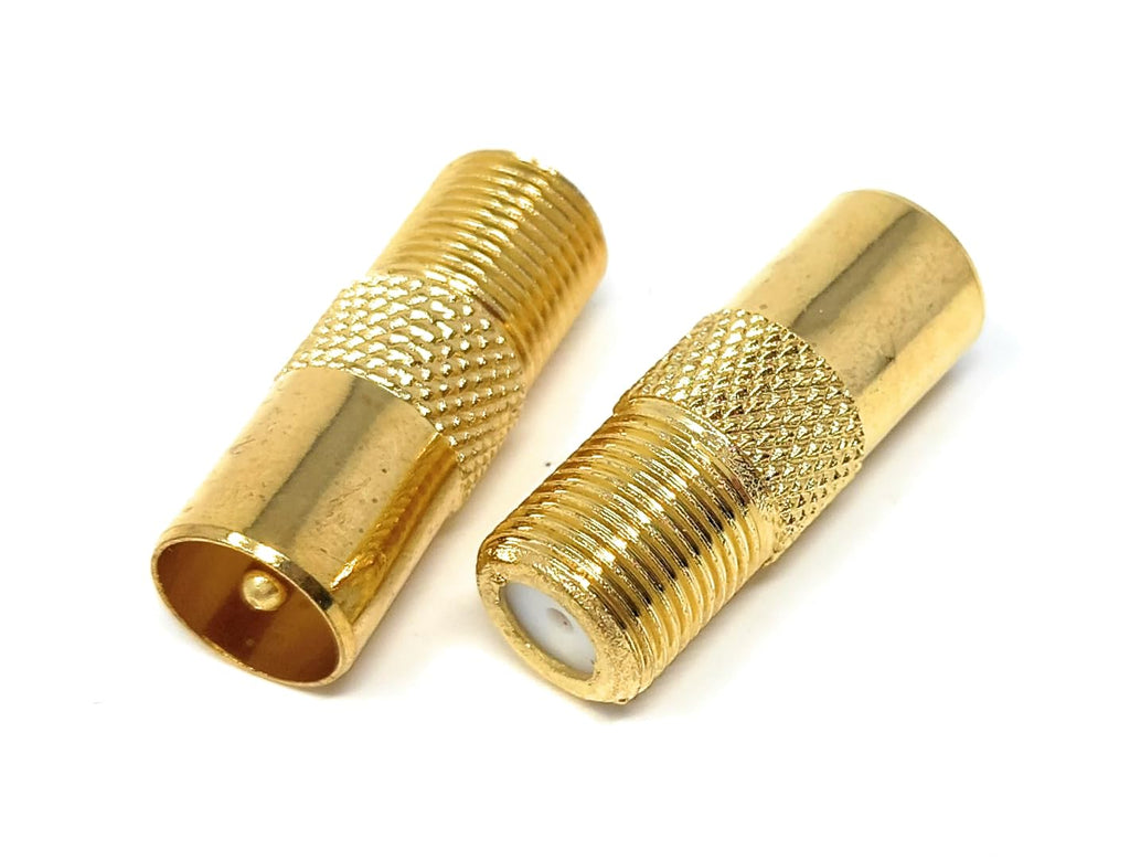 DRUT F Type Screw Female Socket to TV RF Male Coax Aerial Antenna Cable Adapter