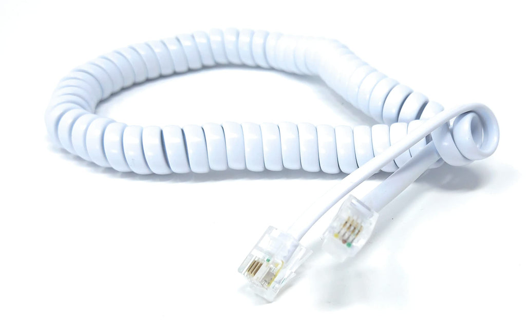 DRUT Coiled RJ10 RJ9 RJ22 4P4C 4 PIN Telephone Handset Curly Lead Cable