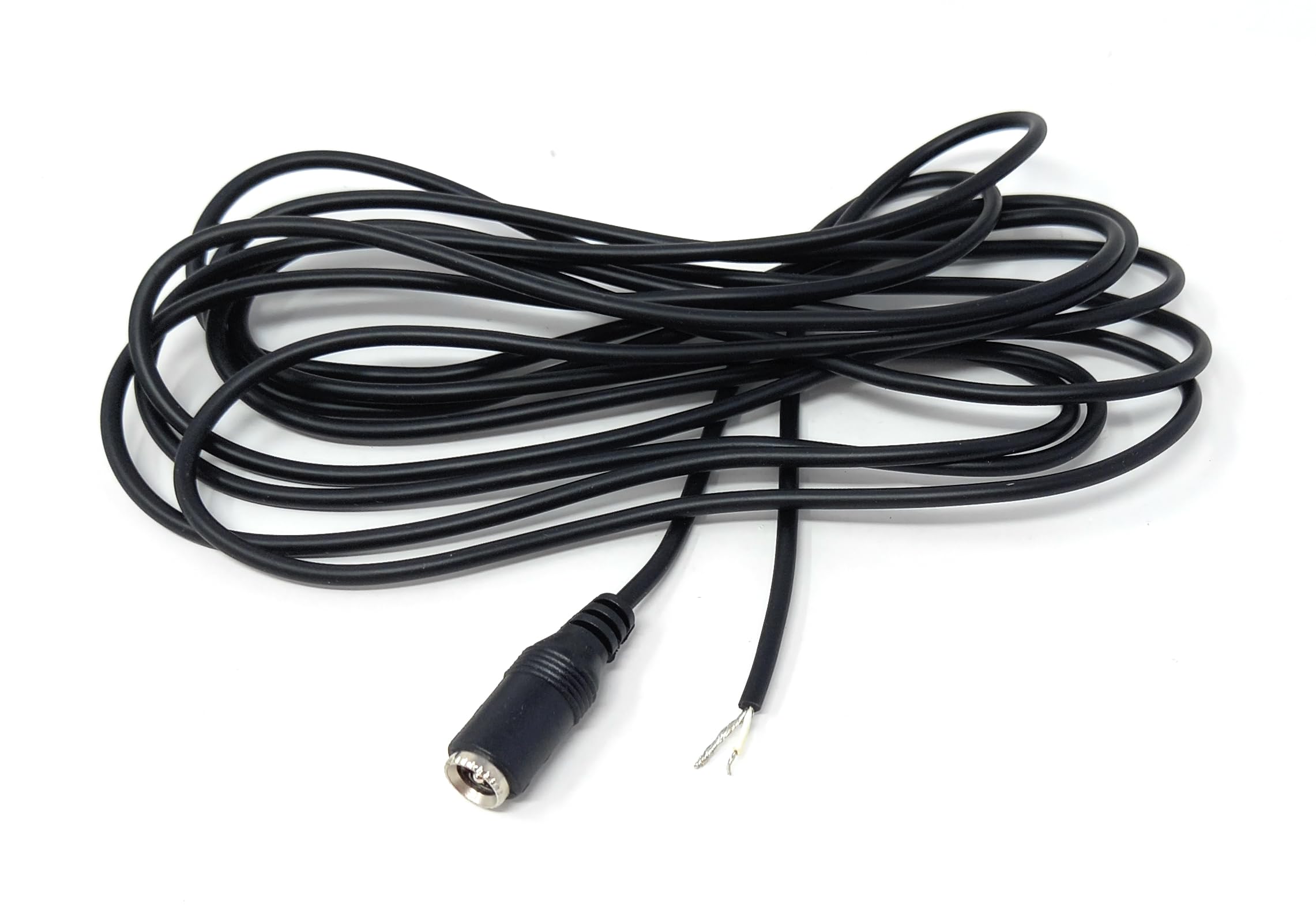 DRUT 2.1mm x 5.5mm Female DC Socket to Bare Wire Power Cable – Compatible with LED Signs, Solar-Powered Outdoor Devices, CCTV, and More