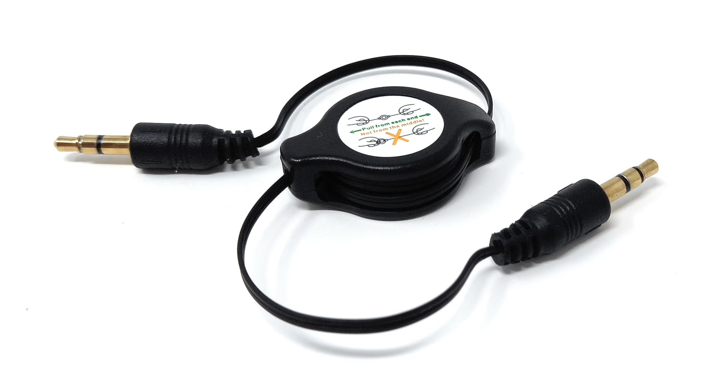 DRUT 3.5mm Retractable Male to Male Jack Stereo AUX Lead Audio Cable 0.8m Long