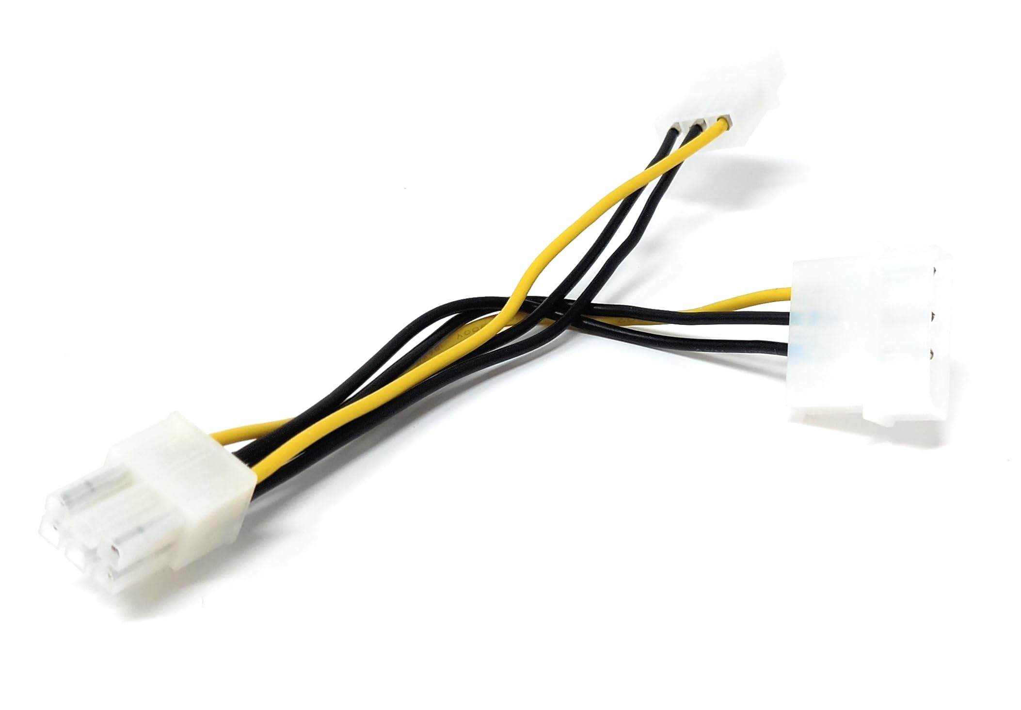 DRUT Twin 2 x Molex Male to 6 Pin PCI-e GPU Power Cable Lead
