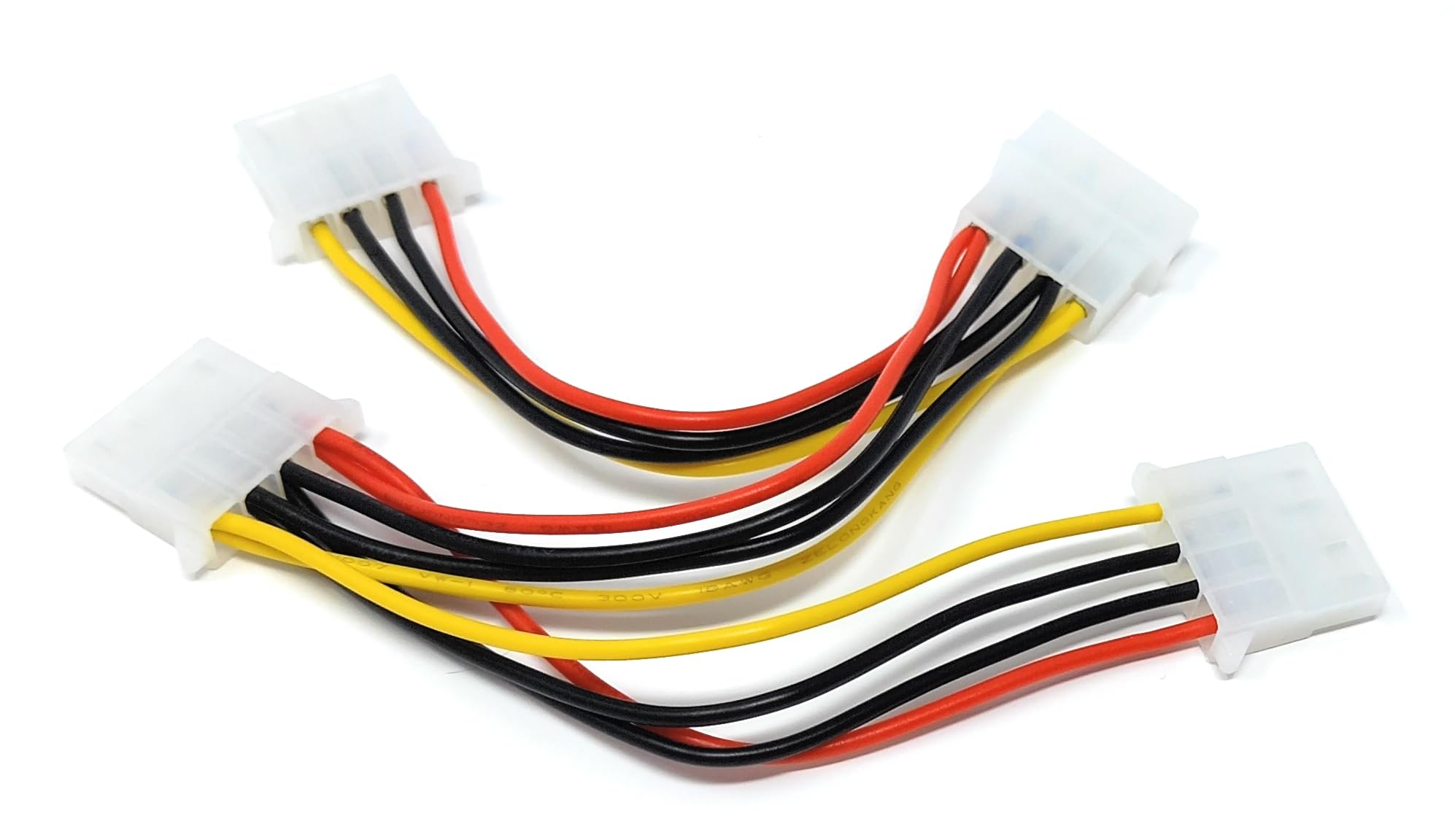 DRUT 4 Pin LP4 Molex Power Splitter Cable – 1 to 3 Internal PC Power Supply Lead (15cm)