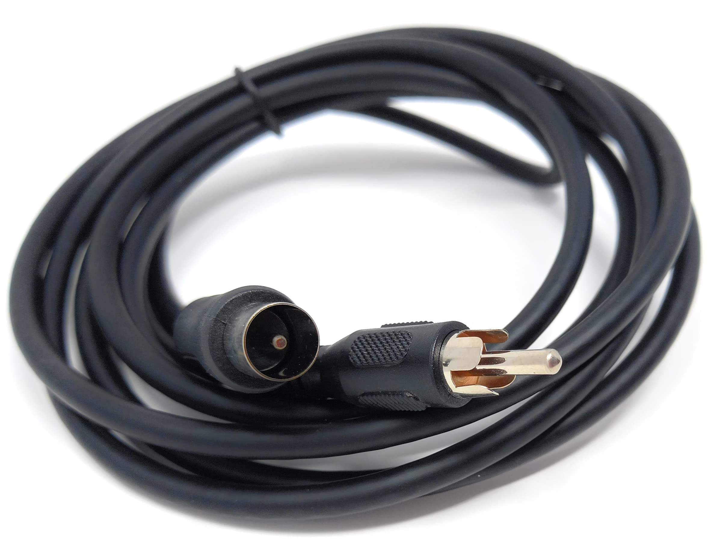 DRUT 2m TV Plug to Phono (RCA) Plug Coaxial AV Lead Audio Video Cable 6.5ft