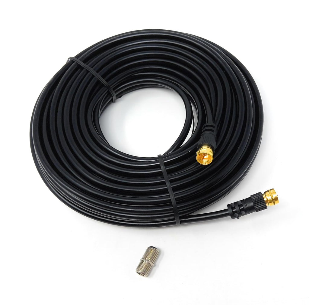 DRUT F-Type Connector TV RG6 Cable With (F-Type Female Coupler) Compatible With STB, Dish TV, Satellite, Antenna Coax Cable Lead