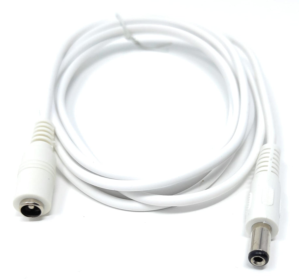 5.5mm x 2.1mm DC Power Plug to Socket, Male to Female CCTV, LED, Modem Router, Music Instruments Extension Lead Cable