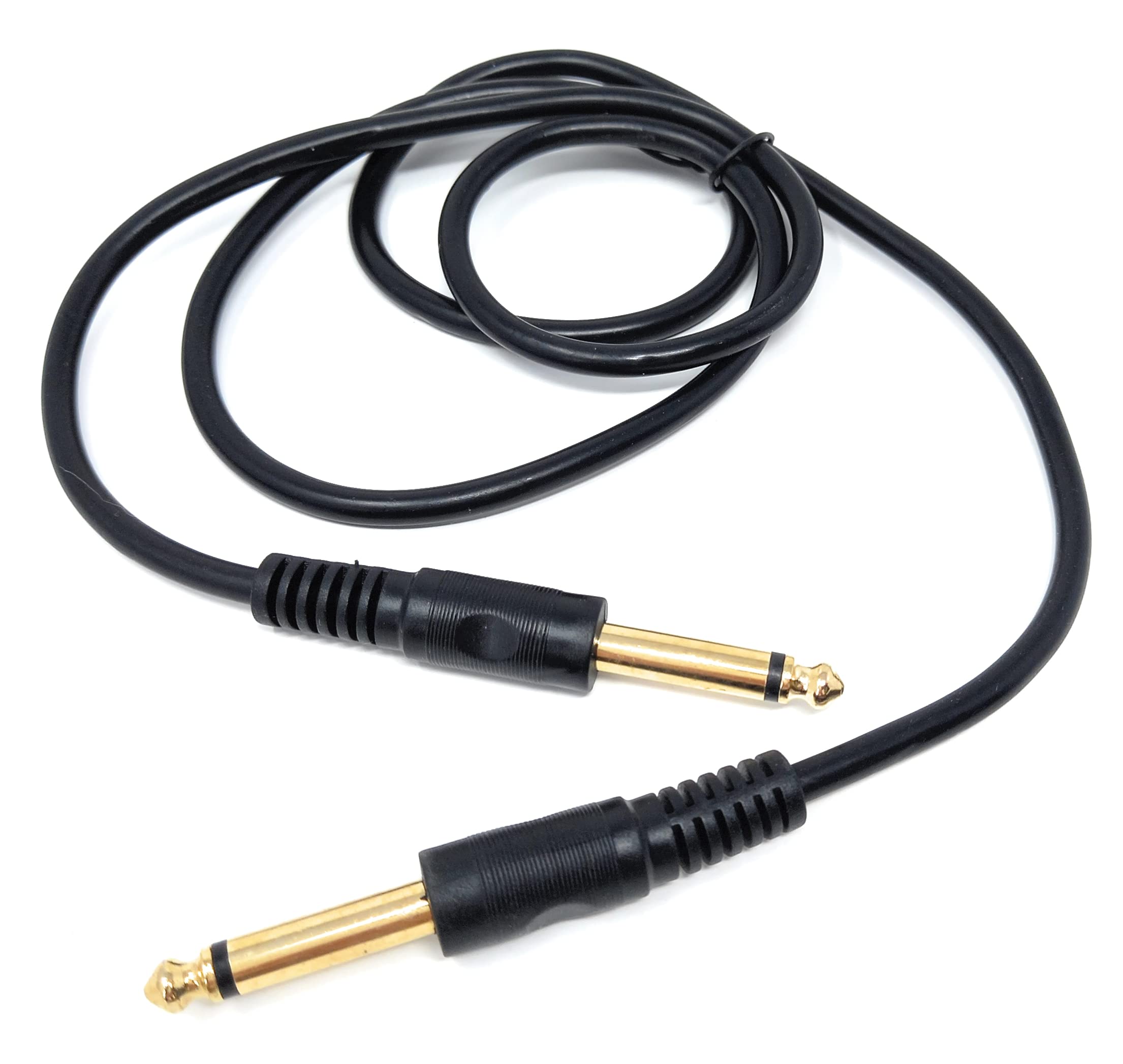 DRUT 6.35mm to 6.35mm Mono 1/4'' TS Jack Plug Speaker, Guitar, Instrument, Patch Cable Gold Connectors