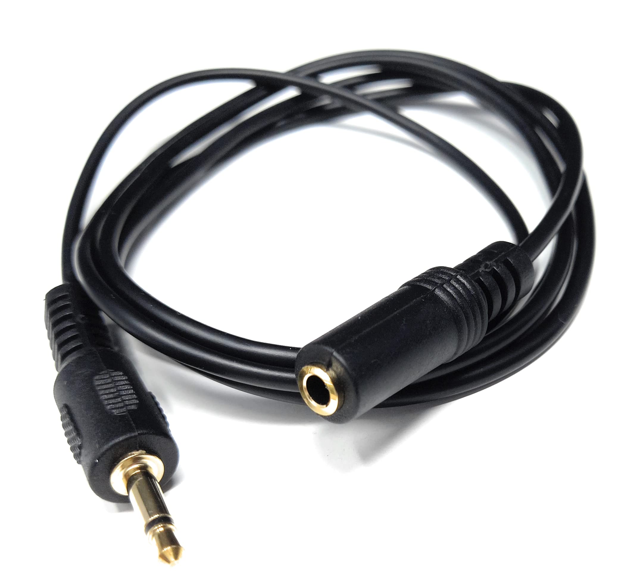 3.5mm Mono Jack to 3.5mm Socket Extension Cable Gold Connectors, Male Plug to Female Socket