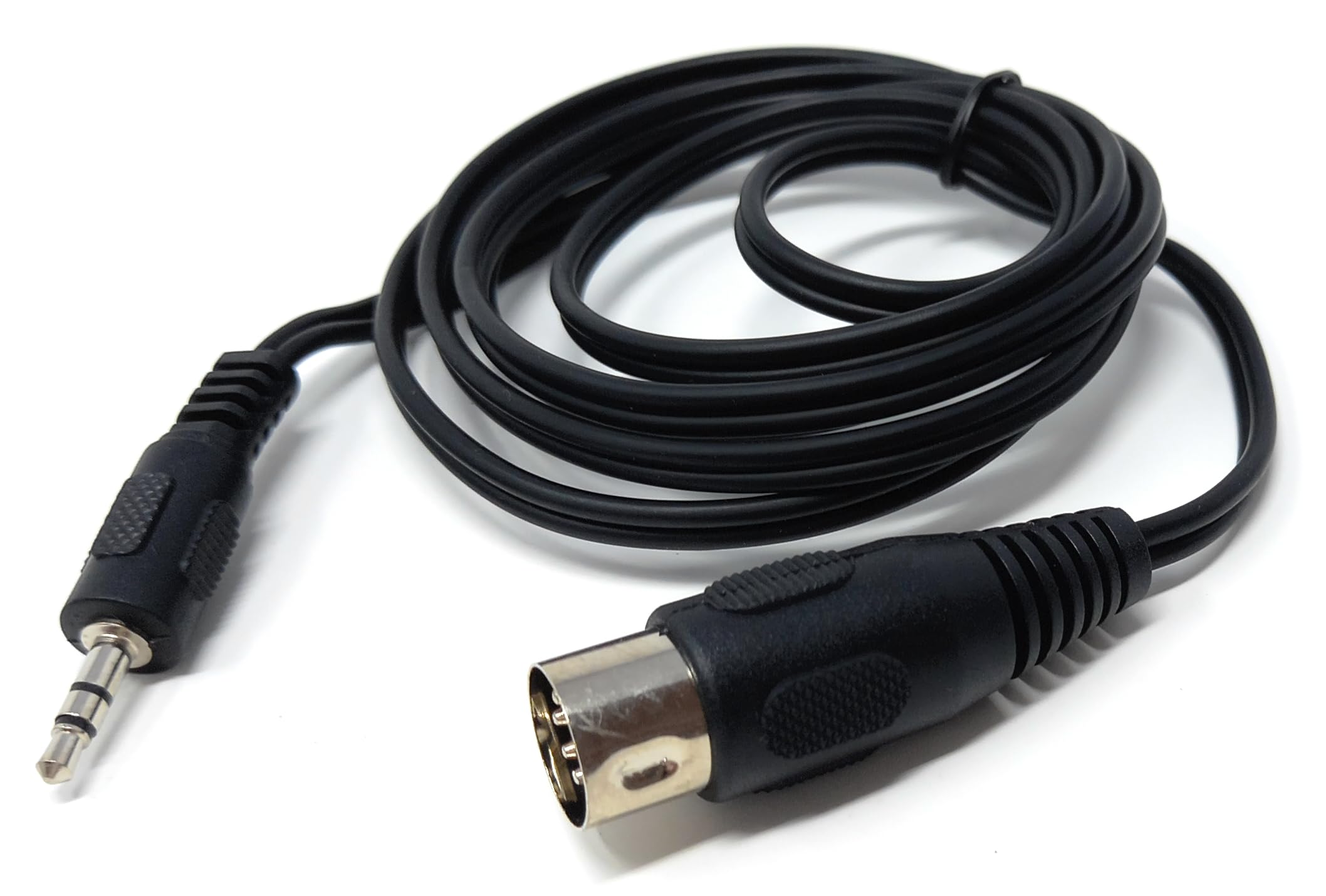 DRUT 3.5mm Stereo Jack Plug to 5 Pin Midi Din Male AUX Audio Cable, Midi Pins 2, 3, 5 are Connected
