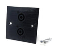 Single 2 Way Speakon Speaker Socket D-Series Outlet Wall Faceplate Brushed Aluminium Durable Metal Plate with Screws Included