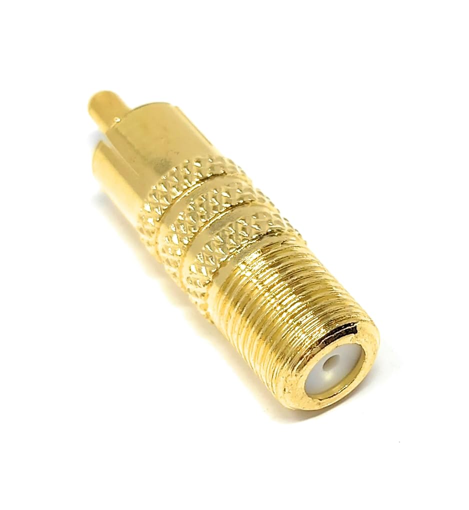 DRUT F Type Socket Screw to RCA Phono Male Plug TV Satellite Cable Adapter
