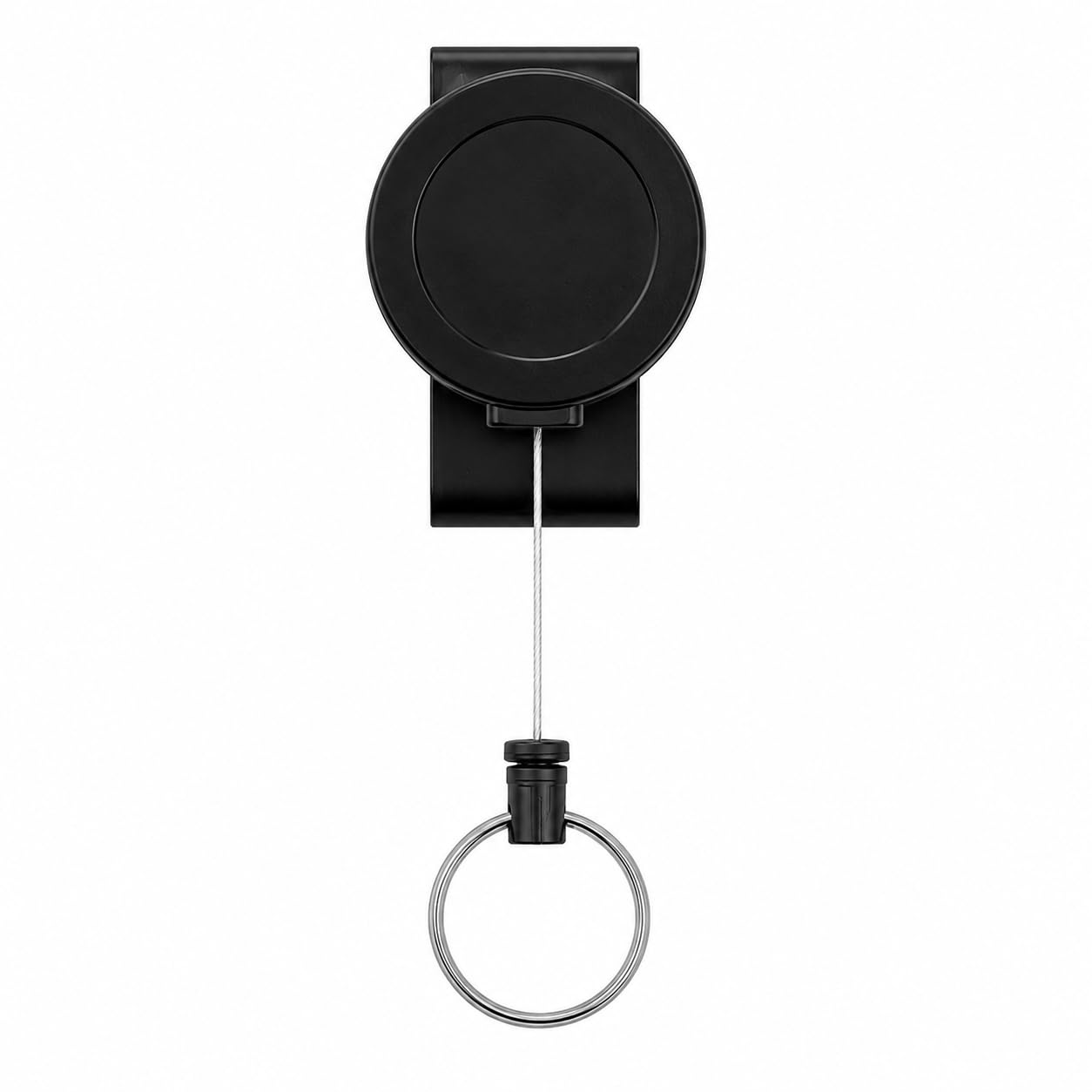 DRUT Metal 360 Degree Rotatable Heavy Duty Retractable Keychain with Belt Clip, Durable Key Reel Holder for Keys, ID Cards, Passes & Work Accessories
