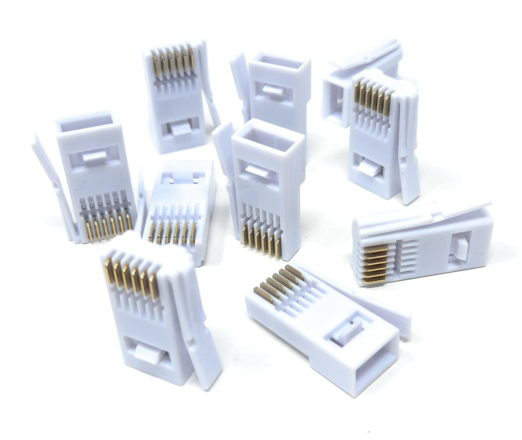 DRUT 10pcs. 6 Pin BT Telephone Cable Crimps (BT631a, 631a) 6 Wire Connector Plugs