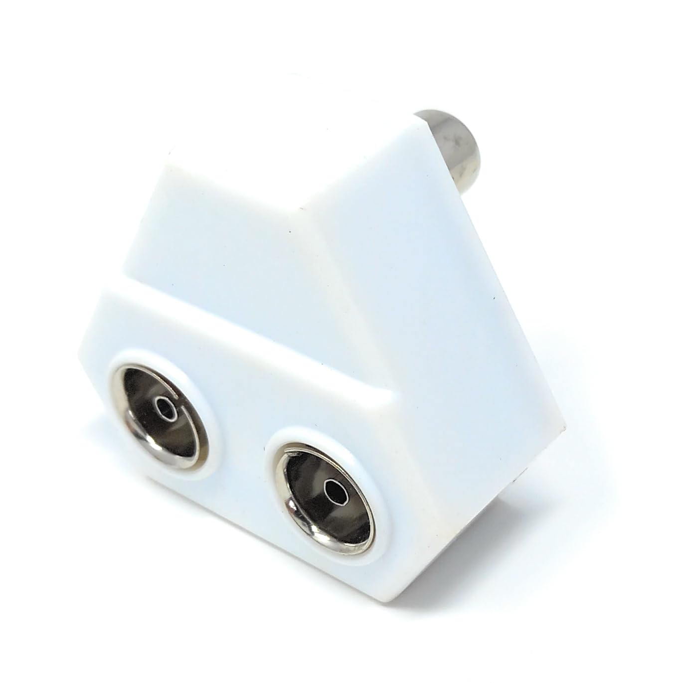 DRUT TV RF Aerial Antenna Coax Splitter, 1 Male to 2 Way Female Sockets Adapter Connector Joiner