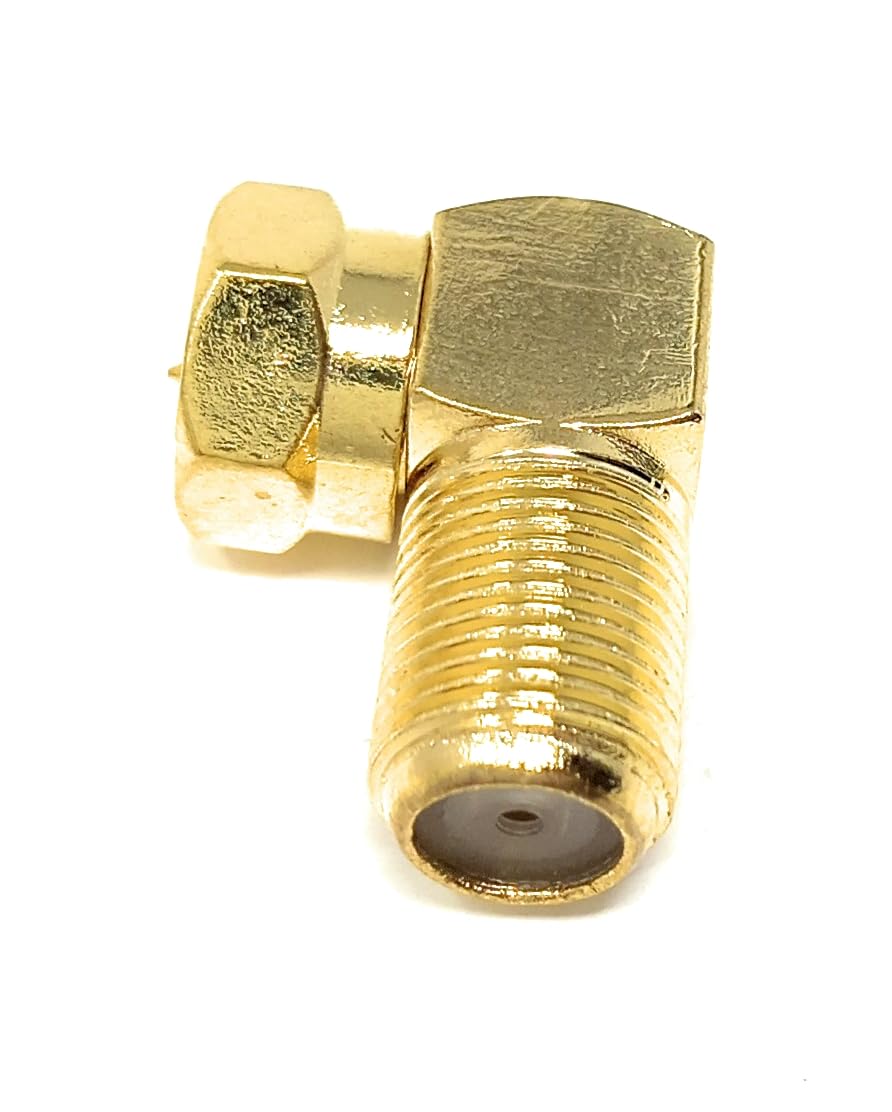 DRUT F Type Male to Female Socket Right Angle Coupler Satellite Cable Adapter