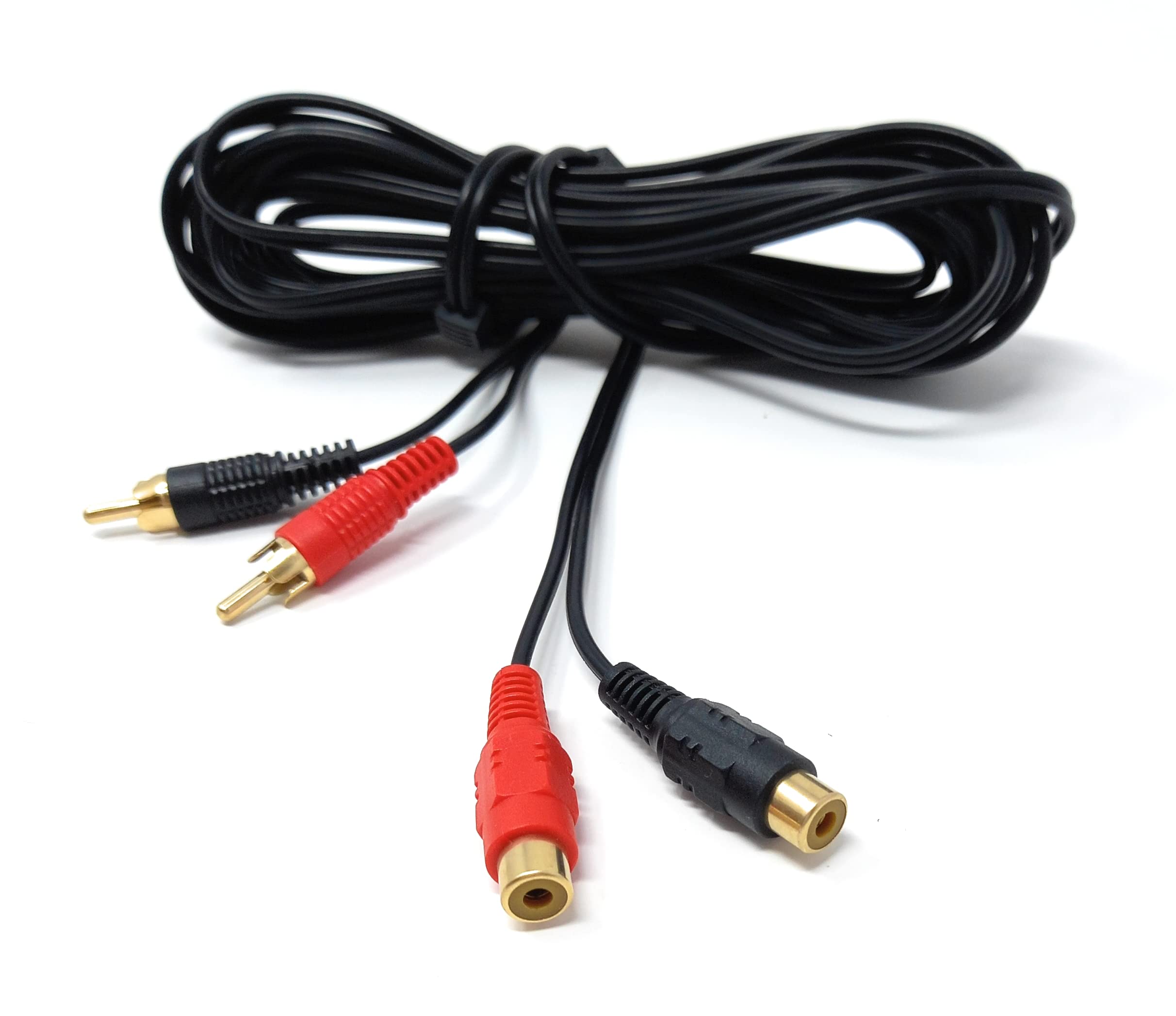 DRUT Twin 2 x RCA to RCA Phono Audio Extension Lead Male to Female Cable