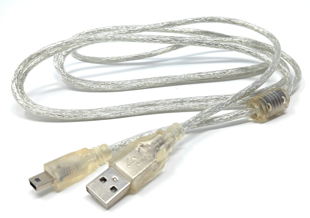 2m Mini USB to USB 24AWG 2.0 Hi-Speed 2.0 A-Male to Mini-B 5pin Cable Power & Data Lead 6,5ft Clear