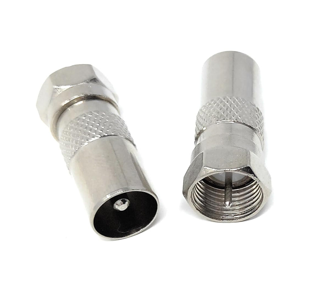 DRUT F Type Male Plug to TV RF Male Male Freeview Aerial Antenna Cable Lead Adapter Converter