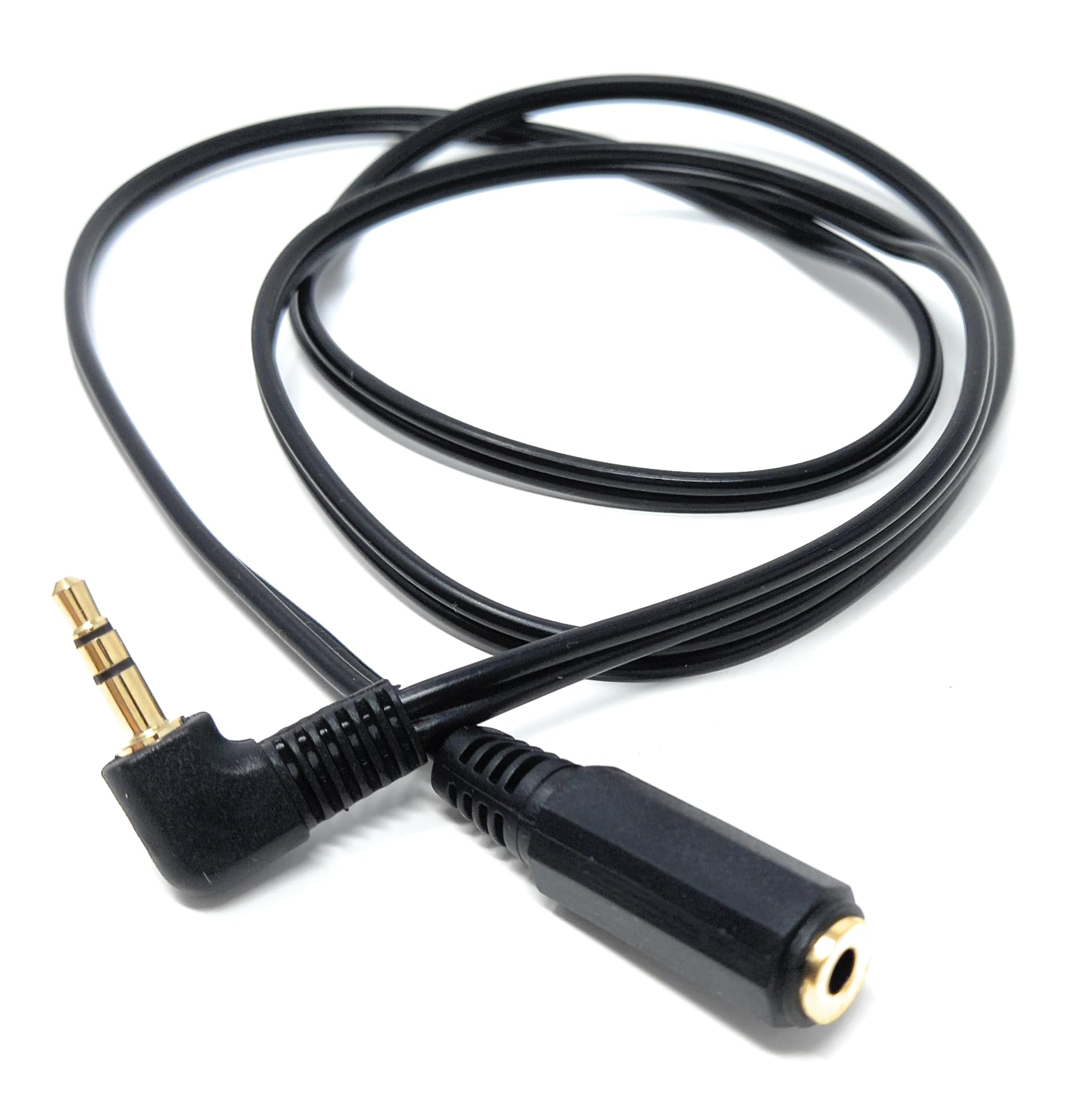 DRUT 3.5mm Right Angle Stereo Jack to Socket Headphone, Audio Devices AUX 1/8'' Extension Cable Lead