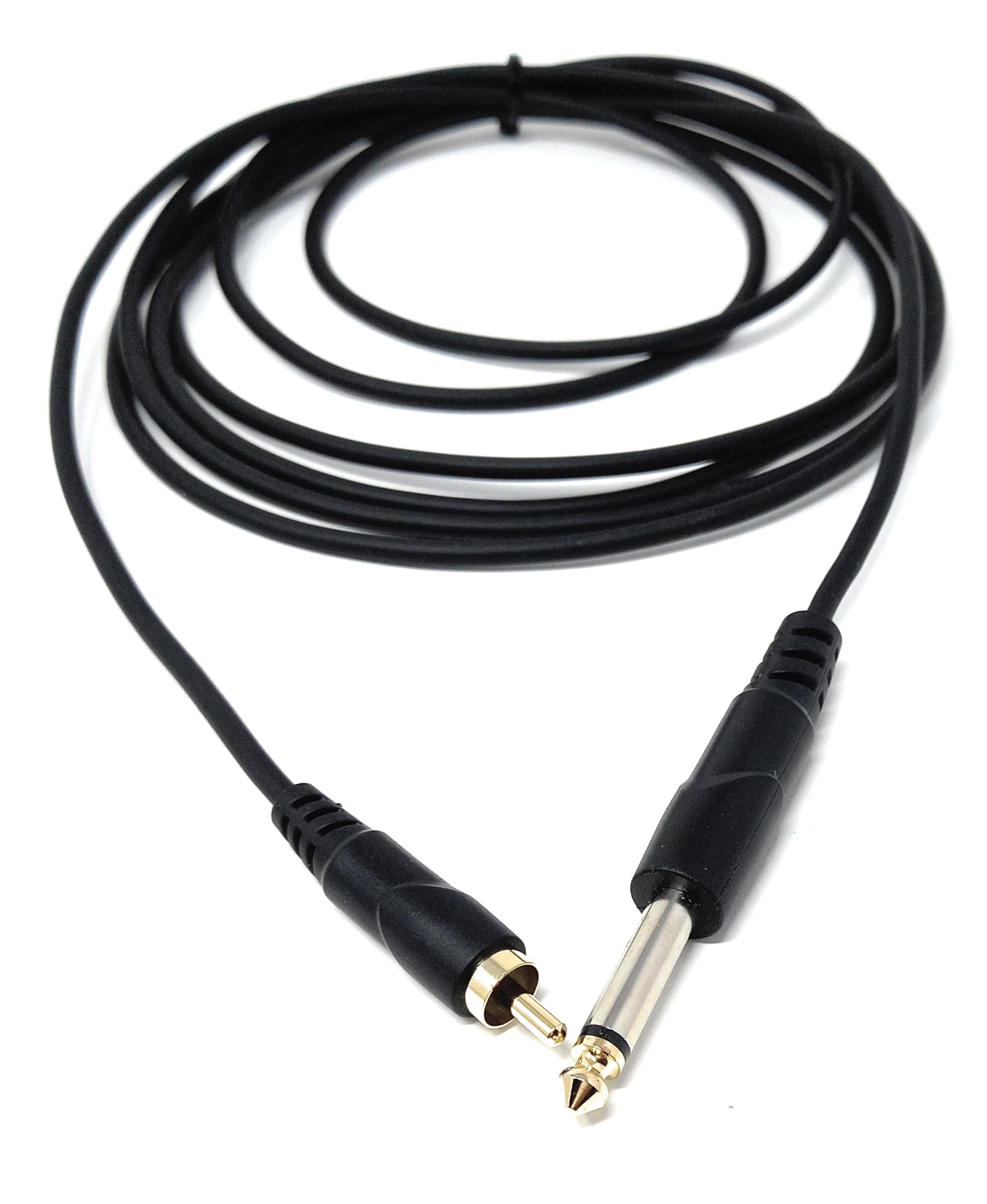 DRUT 6.35mm (1/4") Mono Jack Plug to RCA Phono Audio Cable – Signal Patch Lead for Mixers, Controllers, DJ & Audio Equipment