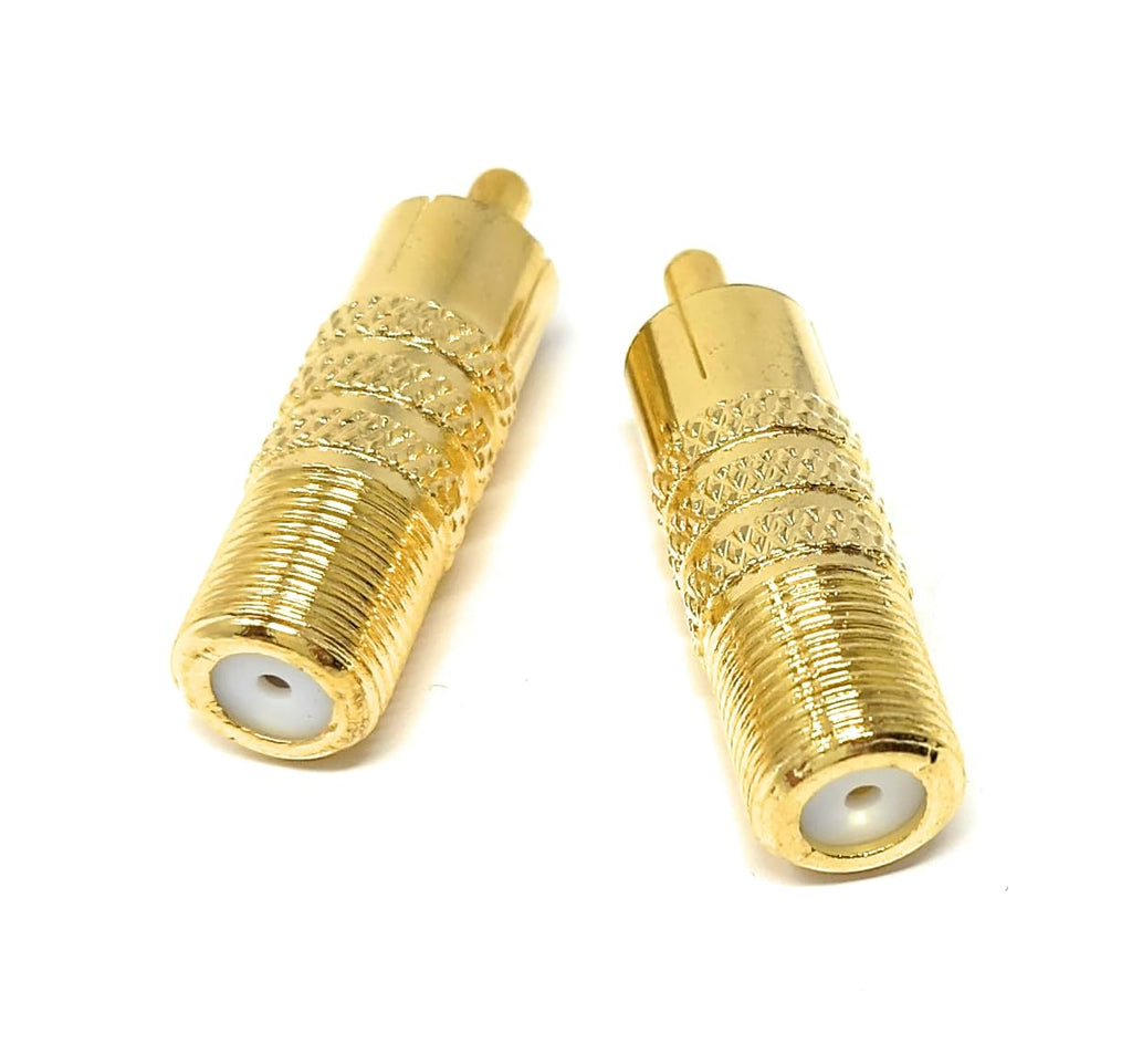 DRUT F Type Socket Screw to RCA Phono Male Plug TV Satellite Cable Adapter