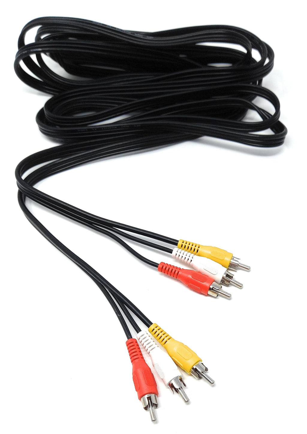 DRUT Triple 3 x RCA to RCA Phono Plugs to Plugs Composite, Audio Video Male to Male Cable Lead Nickel Contacts